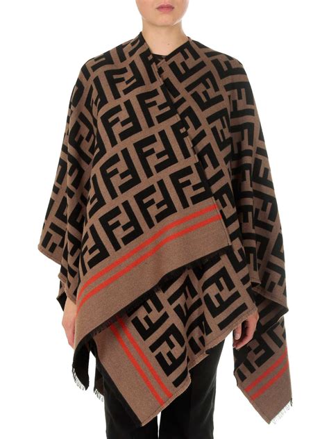 fendi touch of fur shawl|fendi poncho women's.